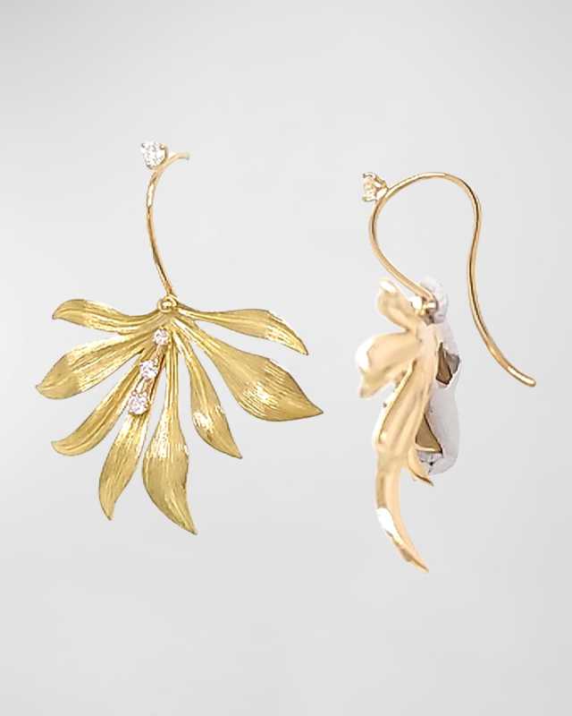 18K Bahia Yellow Gold Drop Earrings with Diamonds